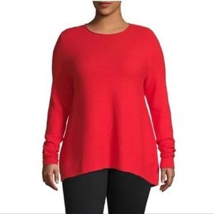 Lord & Taylor Vivid Poppy Red High Low Sweater 1X